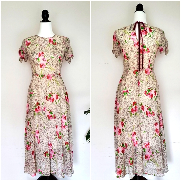 Zara Dresses & Skirts - Zara Summer Tie Sleeves Floral Dress Size Small